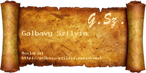 Galbavy Szilvia névjegykártya